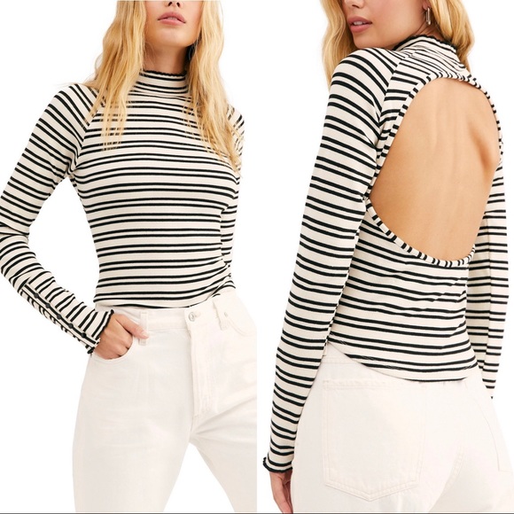 Free People Tops - NEW FP Sunday Afternoon Striped Cutout Top